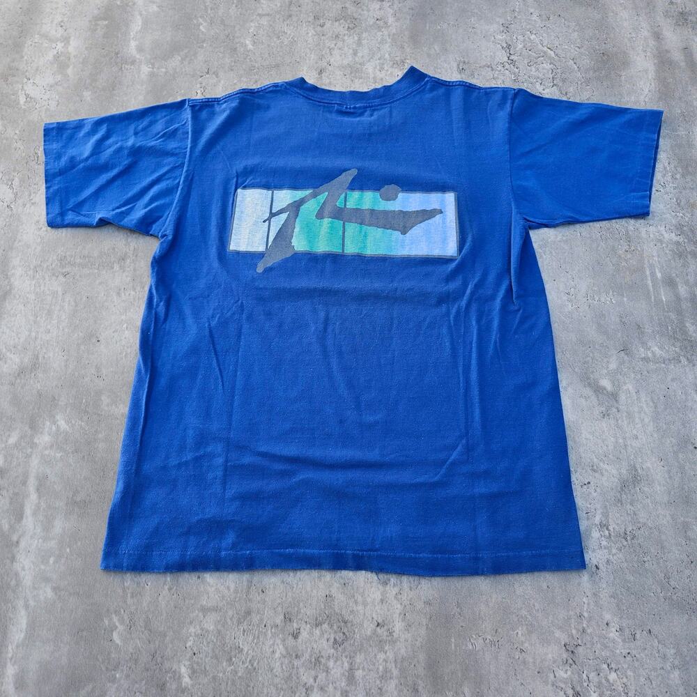 Vintage Rusty Surf Wear Size Large Blue Single Stitch ONETIA tag 80's